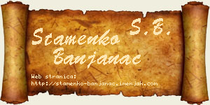 Stamenko Banjanac vizit kartica